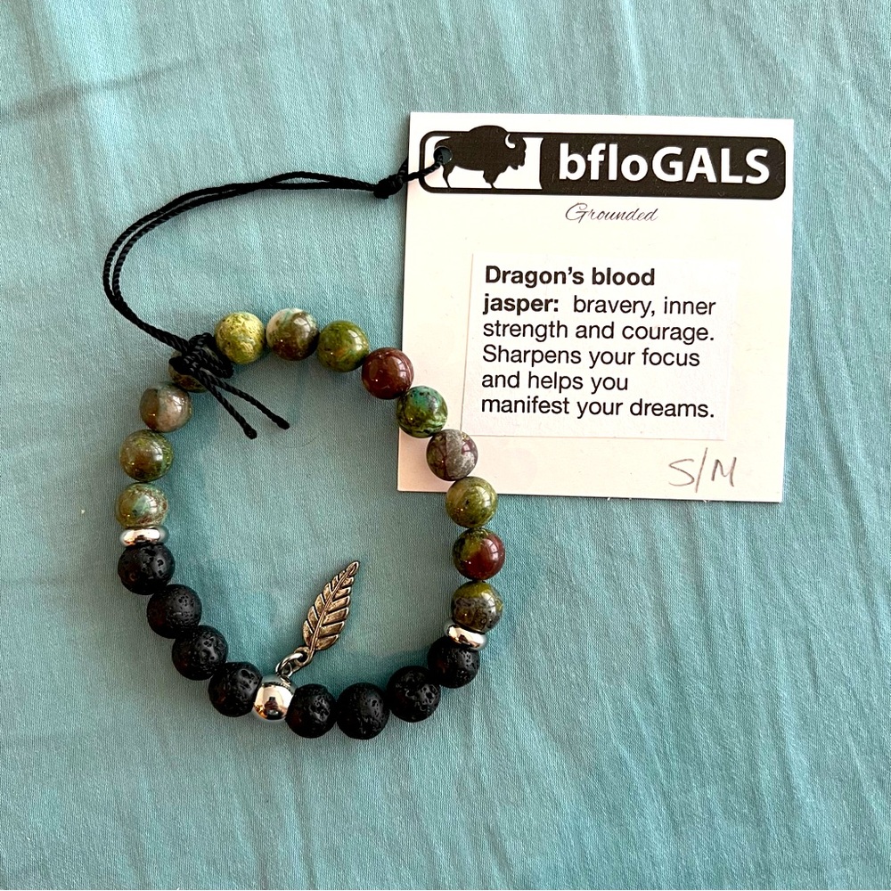 NWT Handmade Jasper “Grounded” Stretch Bracelet